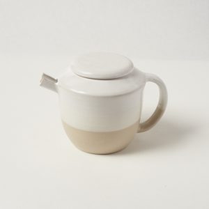 Théière - Blanc et beige