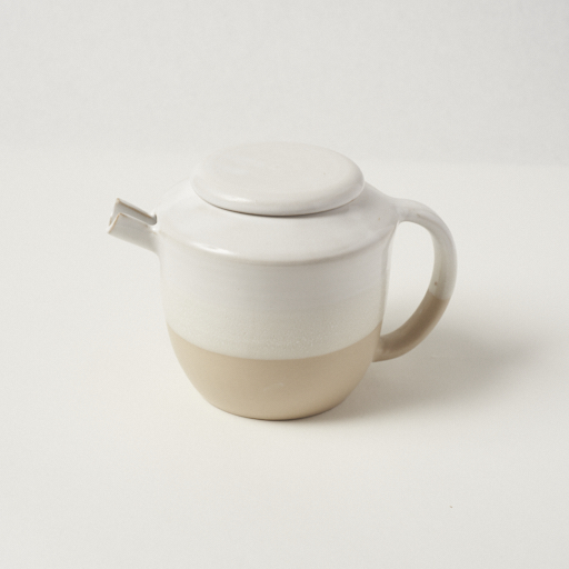 Théière - Blanc et beige