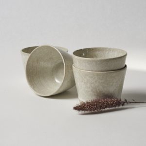 Ramequin - Blanc et beige à effets