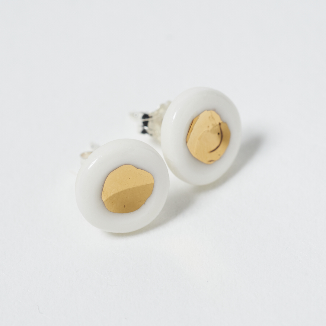 Boucles d'oreilles ronde pastille or