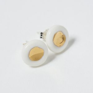 Boucle d'oreille puce ronde grande pastille or